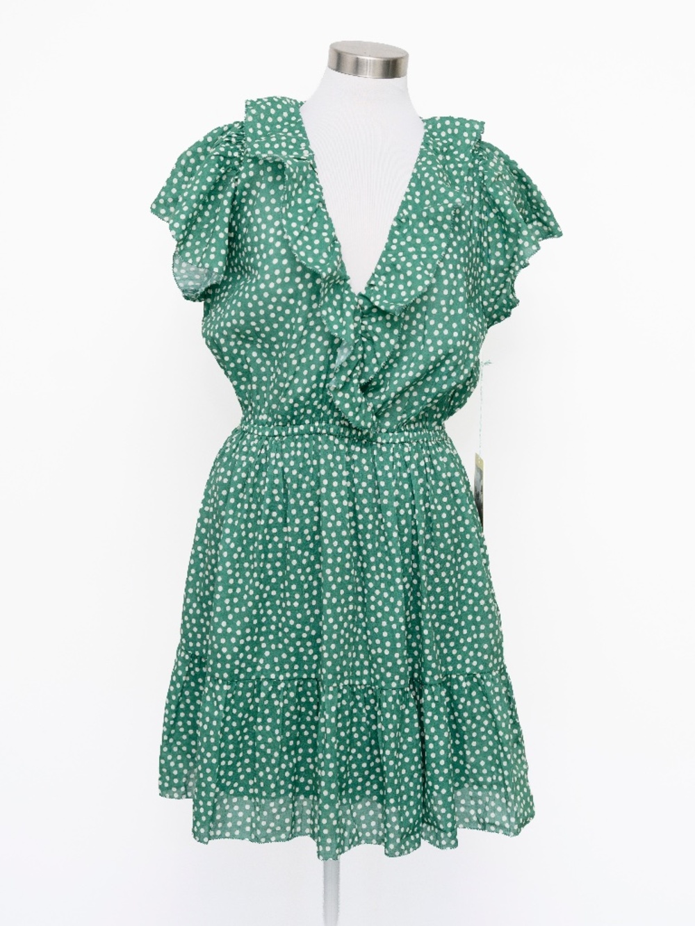 Trovata Birds Of Paradis - Marcella Lawn Dot Ruffle Tiered Mini Dress